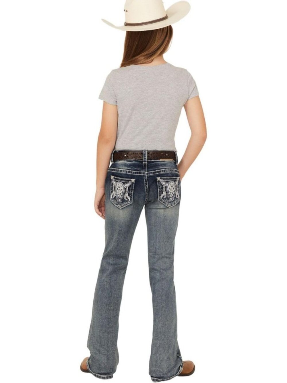 Shyanne Girls' ' Steerhead Embroidered Bootcut Stretch Denim Jeans - SGSP25J1 12